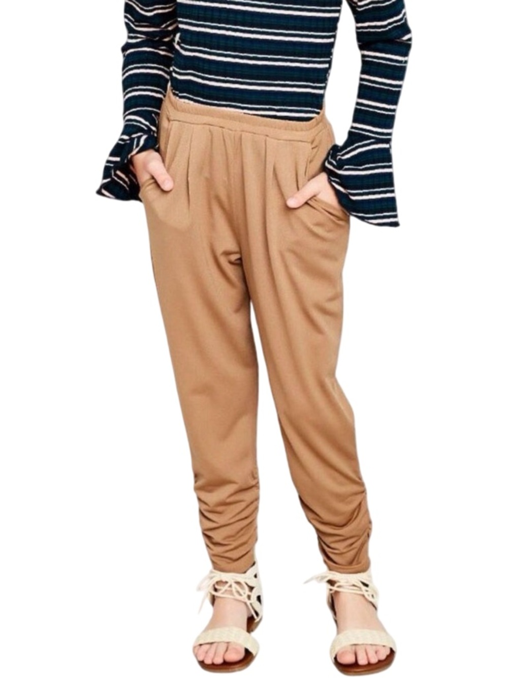 Hayden girls Ruched Harem Pants - Mocha - Size 11/12